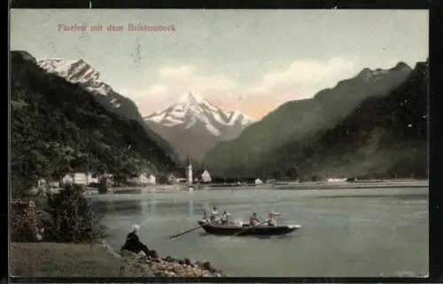 AK Fluelen /Bristenstock, Ortsansicht mit Kirche