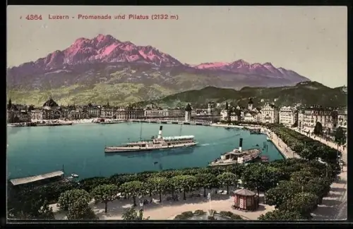 AK Luzern, Promenade und Pilatus