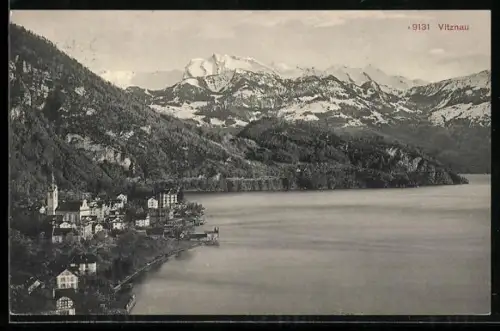 AK Vitznau, Ortsansicht mit Kirche