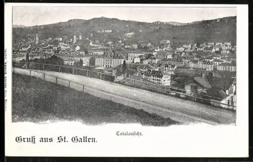 AK St. Gallen, Strassenpartie im Ort