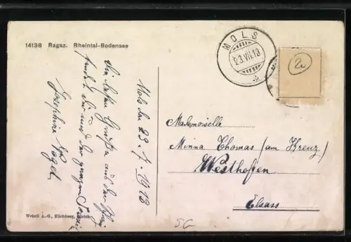 AK Ragaz, Pension Wartenstein, Blick ins Tal