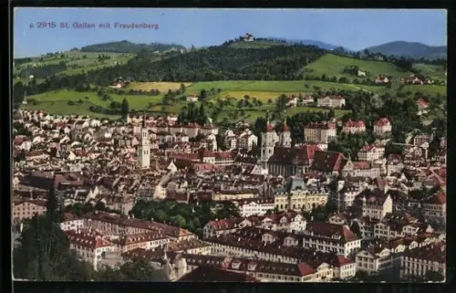 AK St. Gallen, Ortsansicht mit Freudenberg