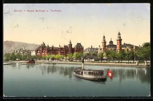 AK Zürich, Rotes Schloss und Tonhalle