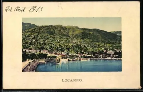 AK Locarno, Uferpartie im Ort