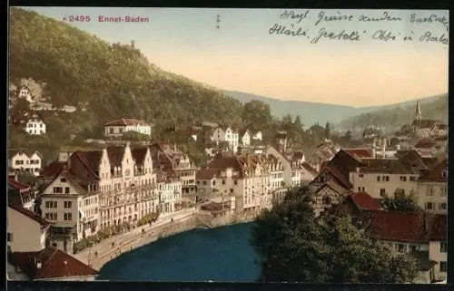 AK Ennet-Baden, Teilansicht mit Kirche