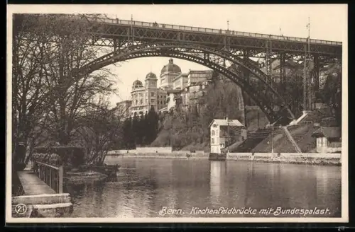 AK Berne, Pont du Kirchenfeld et Palais fédéral