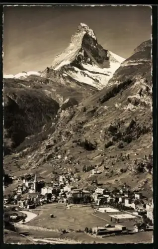 AK Zermatt, Teilansicht mit Matterhorn