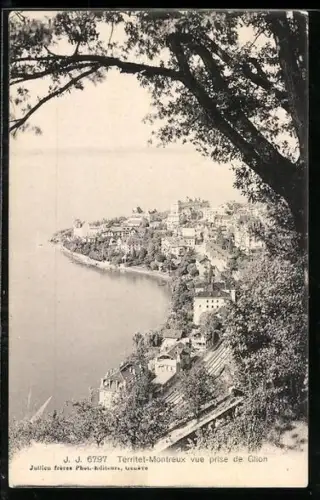 AK Territet-Montreux, Vue prise de Glion