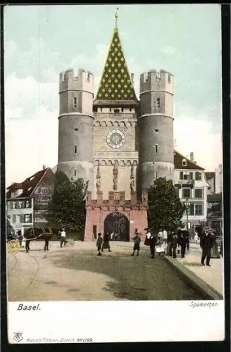 AK Basel, belebte Partie am Spalenthor
