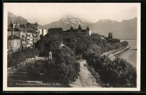 AK Montreux, Place de la Rouvenaz et la Dent du Midi