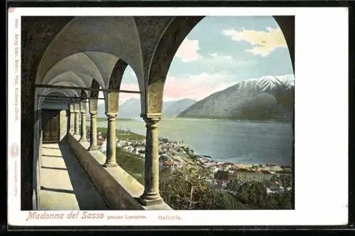 AK Locarno, Madonna del Sasso presso Locarno, Galleria
