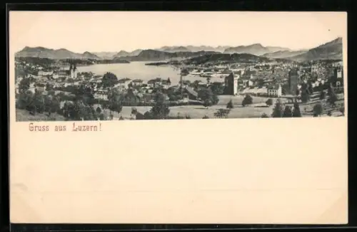 AK Luzern, Teilansicht mit Kirche