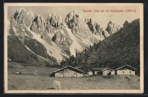 AK Grinzens, Kemater Alpe mit den Kalkkögeln