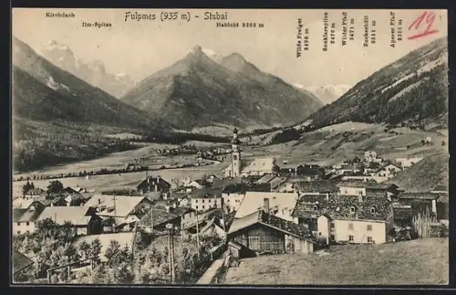 AK Fulpmes im Stubai, Ortsansicht gegen Habicht
