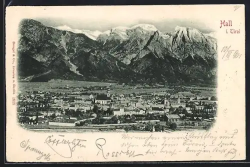 AK Hall i. Tirol, Teilansicht mit Kirche