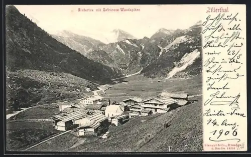 AK Hintertux /Zillerthal, Teilansicht und Gefrorene Wandspitze