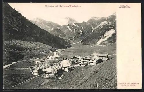 AK Hintertux, Panoramaansicht mit Gefrorene Wandspitze