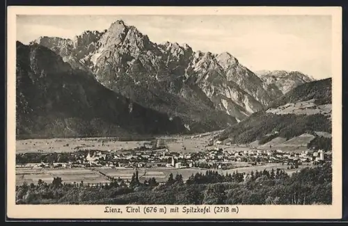 AK Lienz /Tirol, Teilansicht mit Spitzkofel