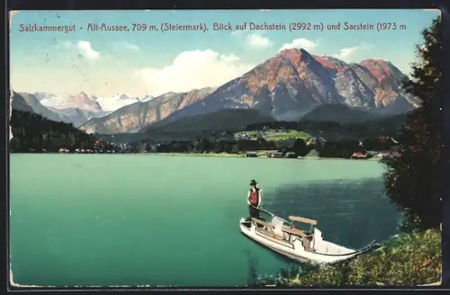 AK Alt-Aussee, Blick auf Dachstein und Sarstein