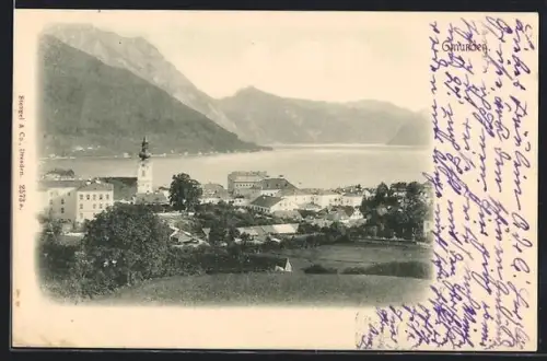 AK Gmunden, Teilansicht mit Kirche