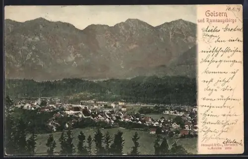 AK Goisern, Teilansicht mit Ramsaugebirge