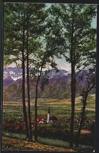 AK Kirchdorf a. d. Krems, Pyhrnbahn, Ortspartie mit Kirche