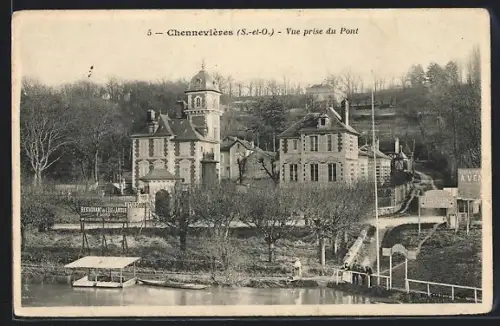 AK Chennevières /S.-et-O., Vue prise du Pont