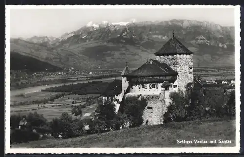 AK Vaduz, Schloss mit Säntis