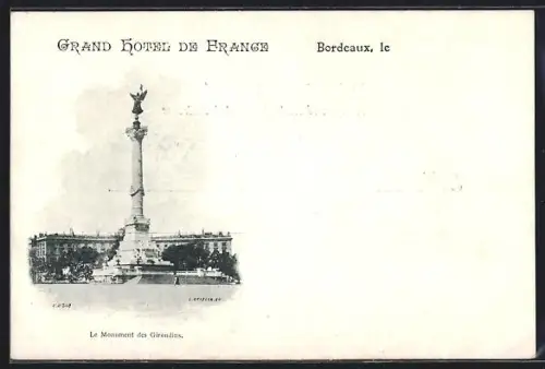 AK Bordeaux, Le Monument des Girondins