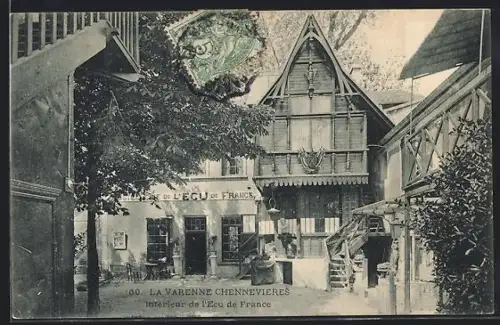 AK Saint-Maur-des-Fosses, La Varenne Chennevieres, Interieur de l`Ecu de France