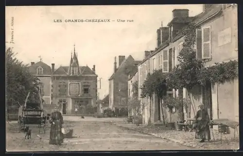 AK Les Grands-Chézaux, Une rue