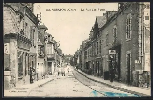 AK Vierzon /Cher, La Rue des Ponts