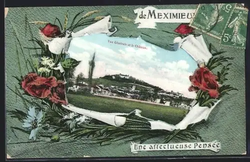AK Meximieux, Vue Générale et le Châteaux, Passepartout