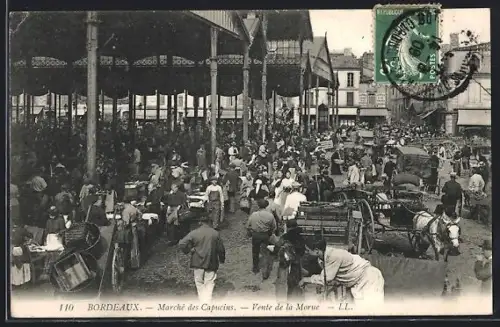 AK Bordeaux, Marché des Capucins, Vente de la Morue