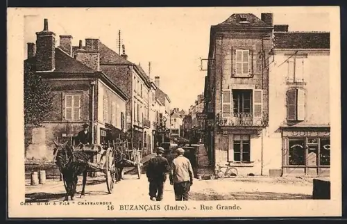 AK Buzancais /Indre, Rue Grande