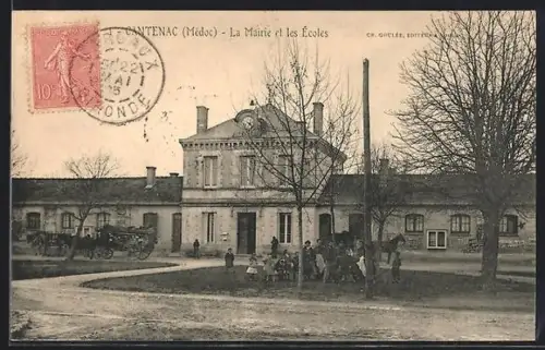 AK Cantenac, La Mairie et les Écoles