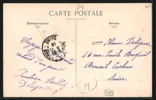 AK Champlay, La Grande Rue