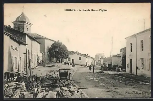 AK Choloy, La Grande Rue et l`Eglise