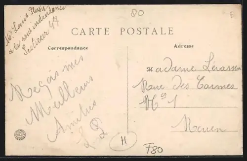 AK Montdidier, Rue Parmentier, Strassenpartie