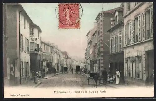 AK Franconville, Haut de la Rue de Paris
