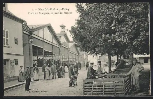 AK Neufchatel-en-Bray, Place du Marquis, le jour du Marché