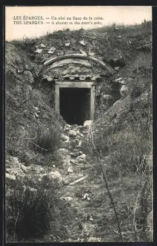 AK Les Éparges, Un abri au flanc de la crête