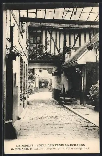 AK Les Andelys, Hotel des trois Marchands, Propr. G. Renard