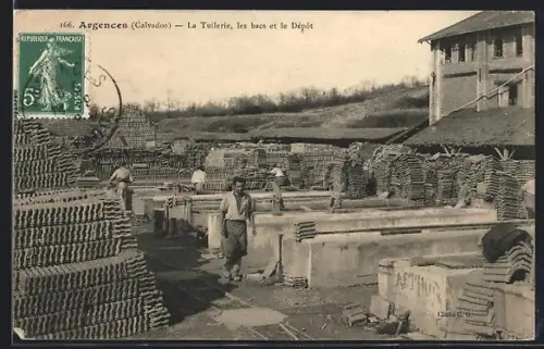 AK Argences /Calvados, La Tuilerie, les bacs et le Dépôt