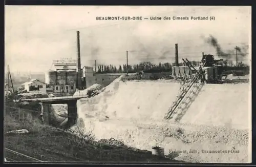 AK Beaumont-sur-Oise, Usine des Ciments Portland