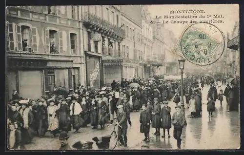 AK Montlucon, La Manifestation du 1er Mai, Groupe des ouvrières