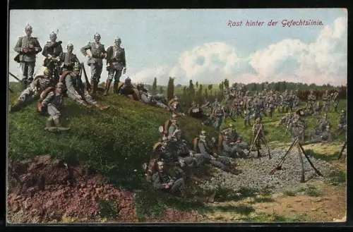 AK Soldaten der Infanterie, Rast hinter der Gefechtslinie