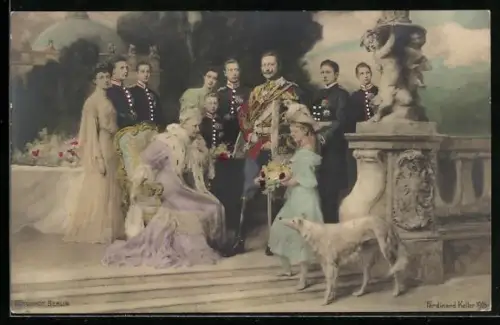 AK der deutsche Kaiser Wilhelm II. von Hohenzollern und seine Familie