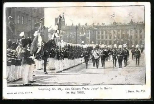 AK Berlin, Empfang von Kaiser Franz Josef I. von Österreich