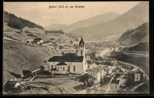 AK Matrei am Brenner, Panorama mit Kirche